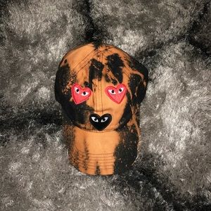 Black bleached red & black hearts heat